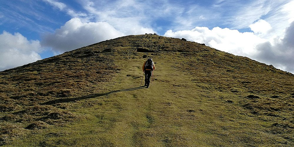 hiking uphill