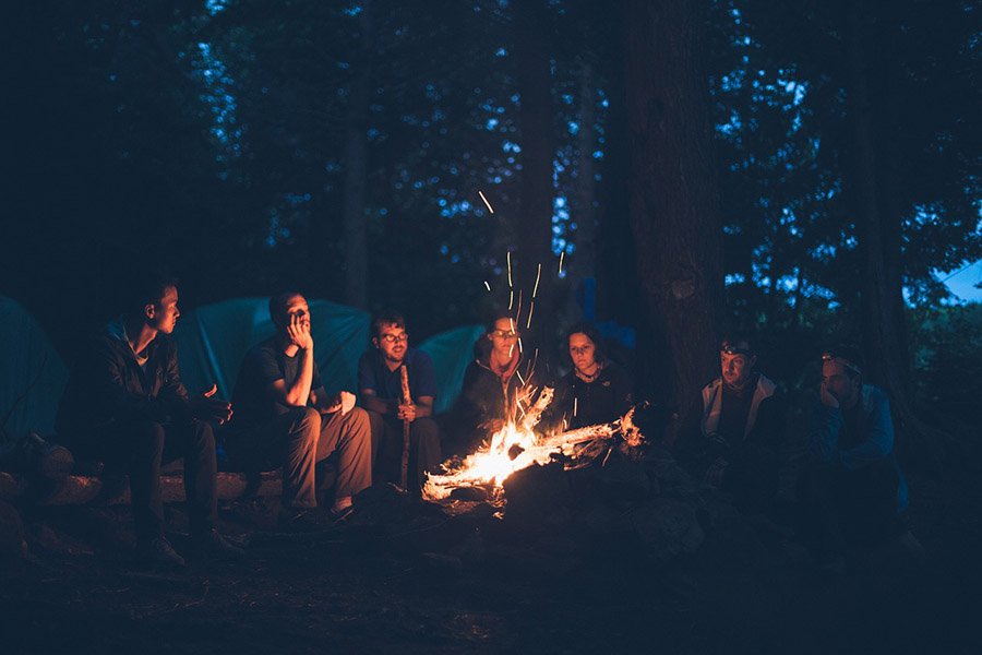 Friends around the campfire