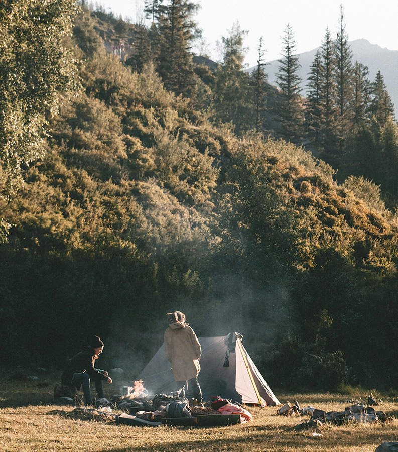 Camping in the wilderness