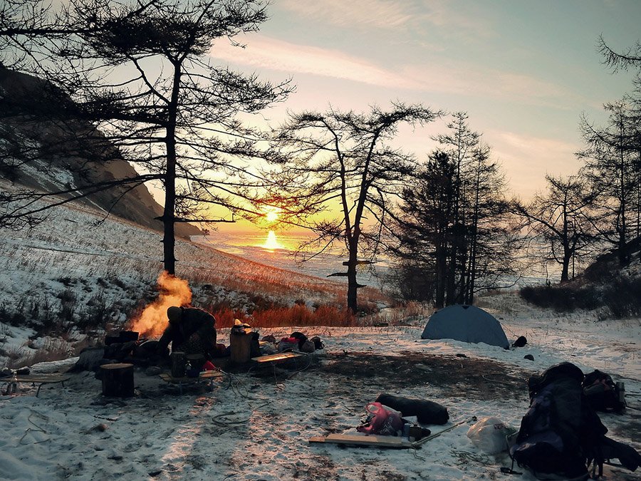 Camping in winter