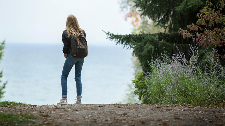 Day hiking in summer