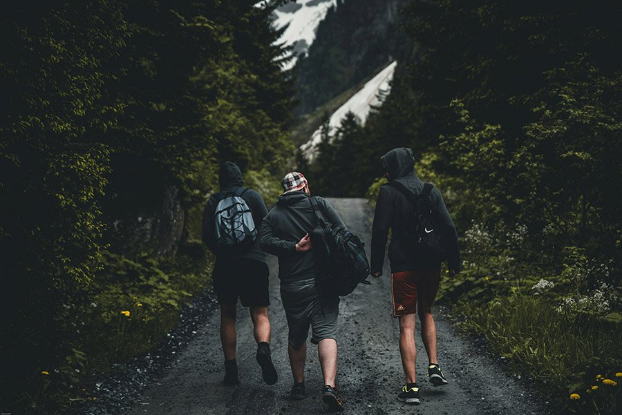 Friends on a day hike