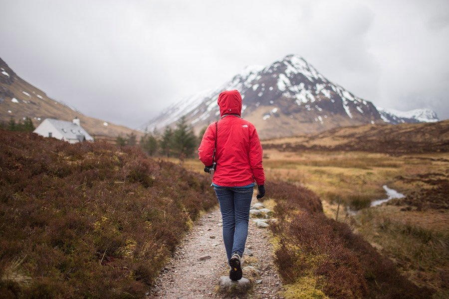 hiking in the wilderness