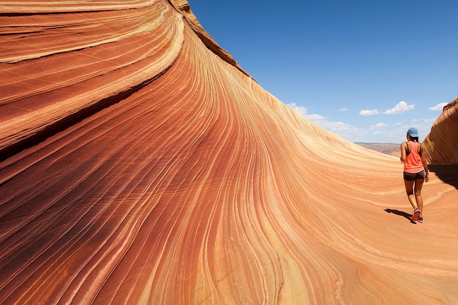 hiking in hot desert