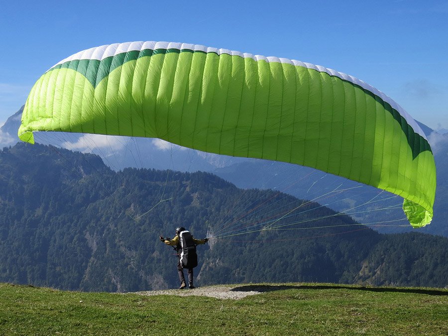 paraglider taking off