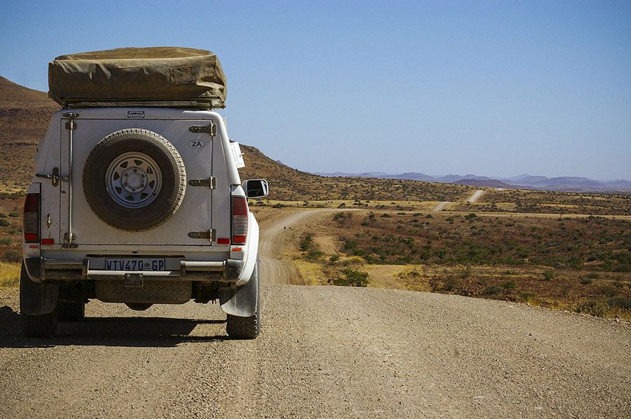 Jeep with rooftop tent