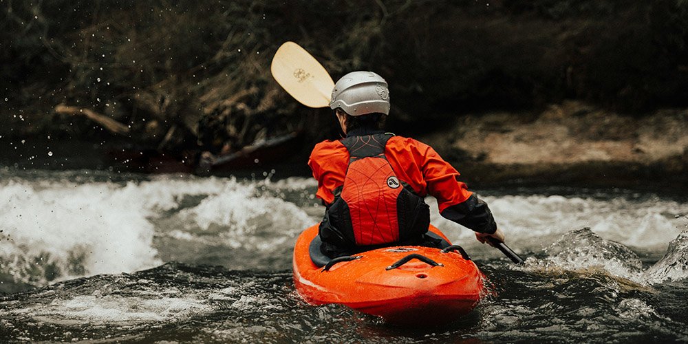 kayaking upstream