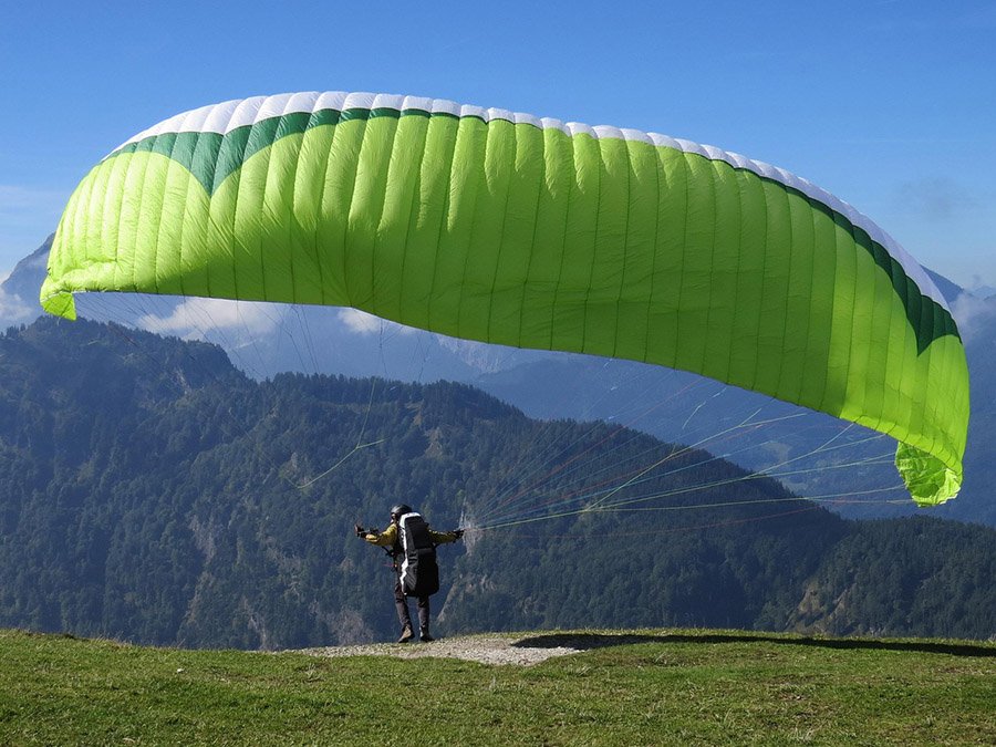 Paraglider taking off